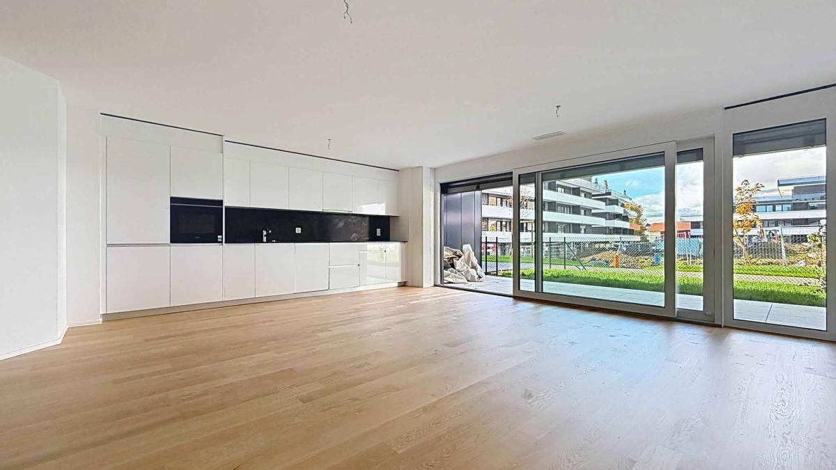 Appartement neuf de 3.5 pièces avec 2 terrasses et 2 jardins Ouest/Est