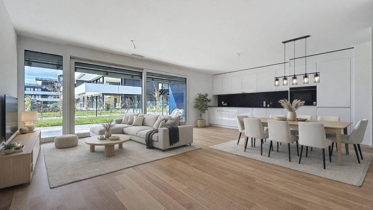 Appartement neuf de 3.5 pièces avec terrasses et jardins