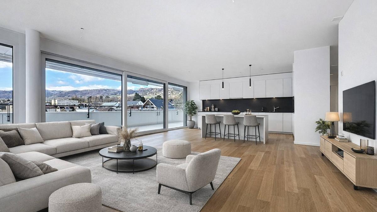 Luxueux 4.5 pièces au 2ème étage avec terrasse de 117m2, balcon de 47m2 et ascenseur privatif 