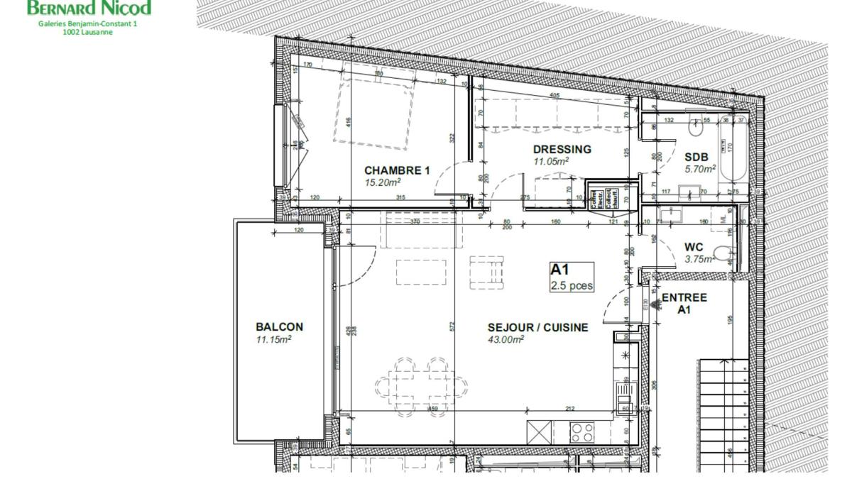 Résidence neuve à Chailly ! Appartement de 2.5 pièces avec balcon plein sud