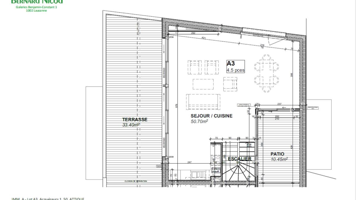 Résidence neuve à Chailly ! Attique de 4.5 pièces avec terrasse de 33 m²