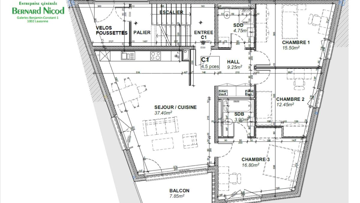 Résidence neuve à Chailly ! Appartement de 4.5 pièces avec balcon plein sud