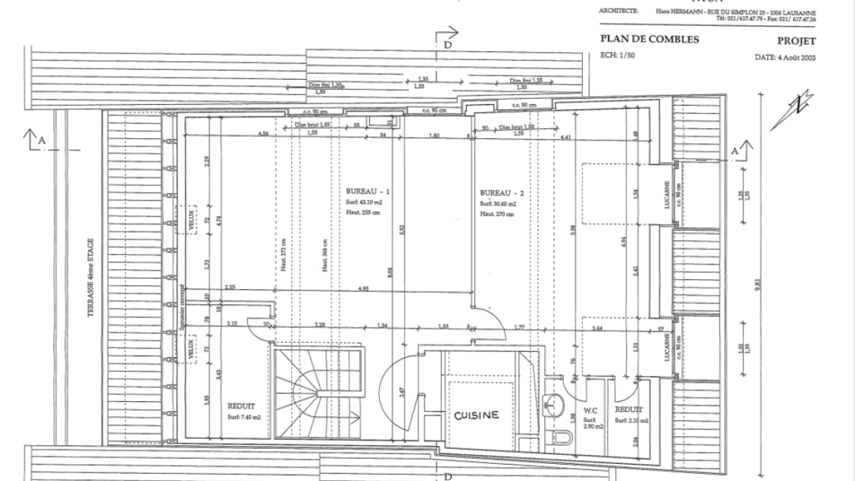 Centre-ville de Nyon, bureau de 95 m2 idéalement situé