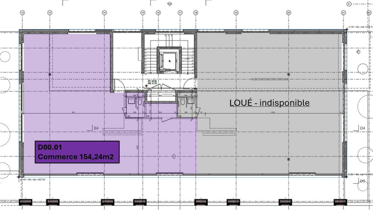 À louer - Surface commerciale neuve et modulable (lot D00.01)